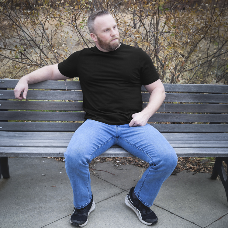 Men wearing Noir Classic Crew Driggs Tee