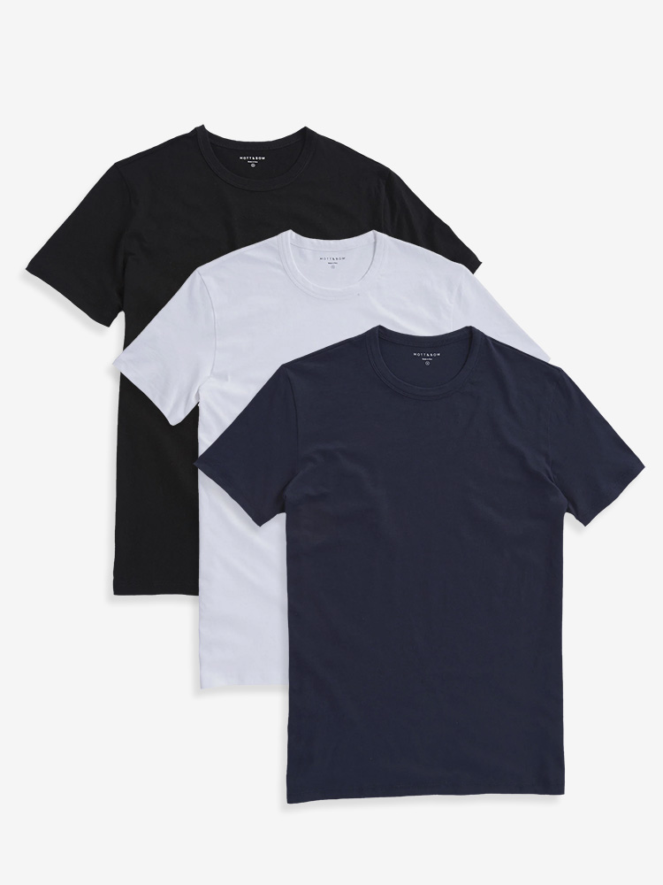 Men wearing Black/White/Navy Classic Crew Driggs 3-Pack