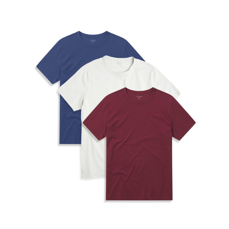 wearing Brick Red/Bone/Graphite Blue Classic Crew Driggs 3-Pack