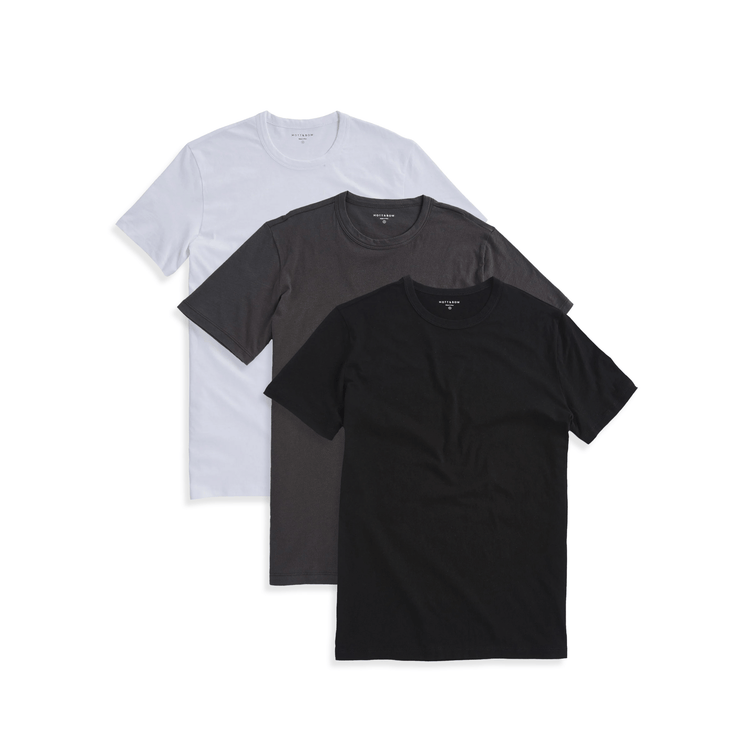 Men wearing White/Dark Gray/Black Classic Crew Driggs 3-Pack