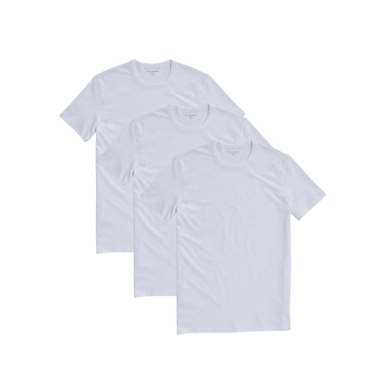 Men wearing White Classic Crew Driggs 3-Pack