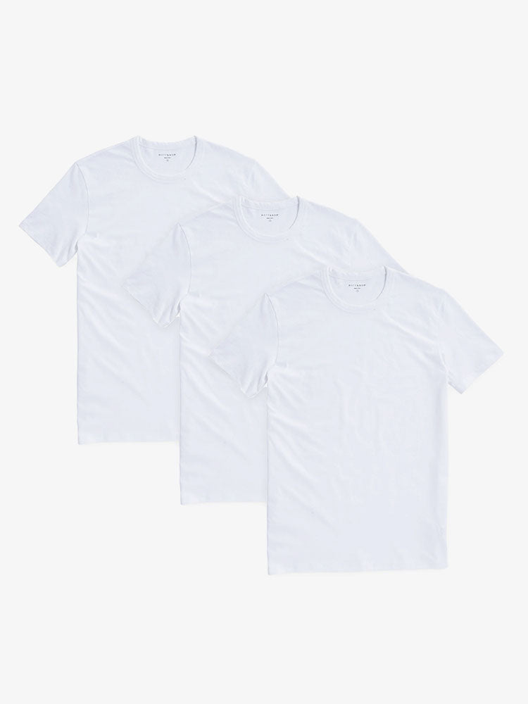 Men wearing White Classic Crew Driggs 3-Pack