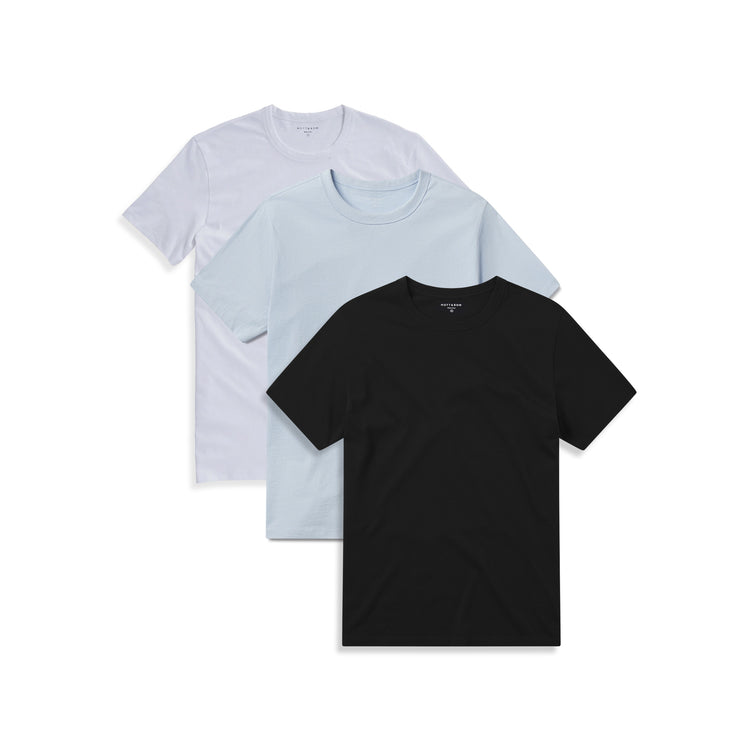 wearing White/Black/Ice Blue Classic Crew Driggs 3-Pack