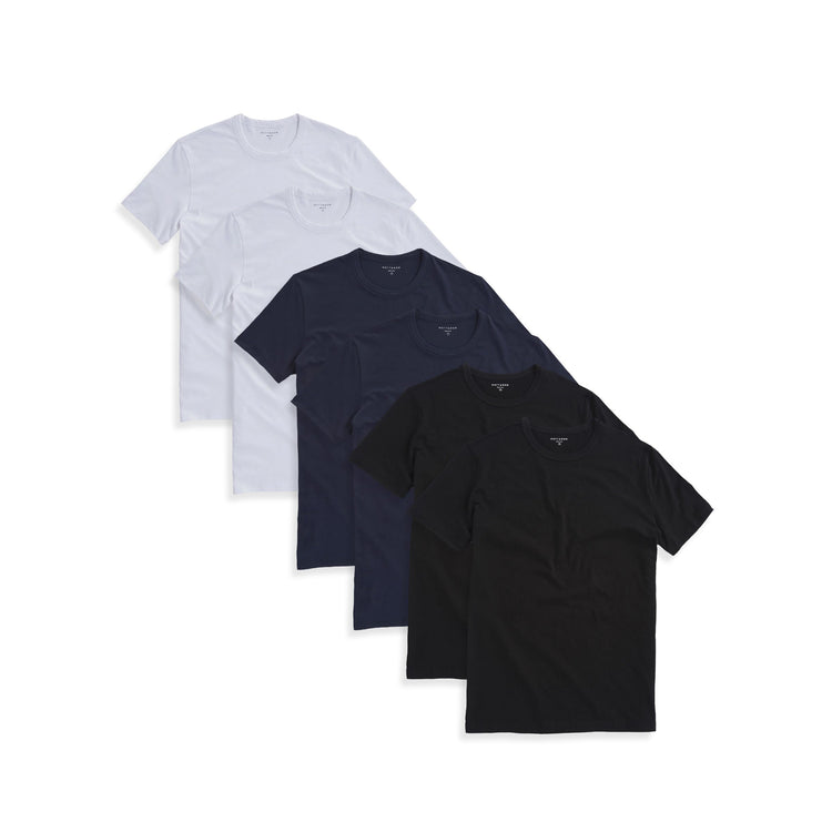 Men wearing Black/Navy/White Classic Crew Driggs 6-Pack