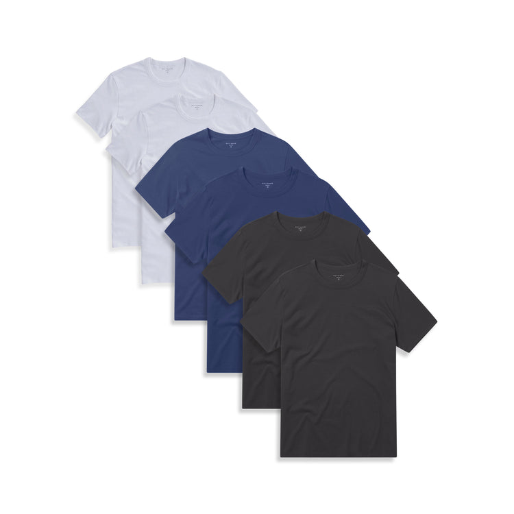 wearing White/White/Dark Gray/Dark Gray/Baltic Blue/Graphite Blue Classic Crew Driggs 6-Pack