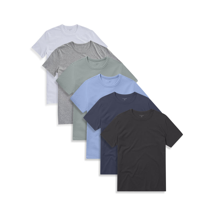 wearing White/Heather Gray/California Blue/Gray Green/Dark Gray/Blue Slate Classic Crew Driggs 6-Pack
