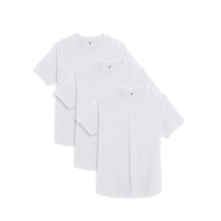 Men wearing White Curved Hem Driggs 3-Pack