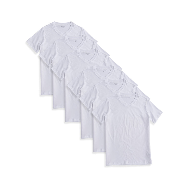 Men wearing White Classic V-Neck Driggs 6-Pack