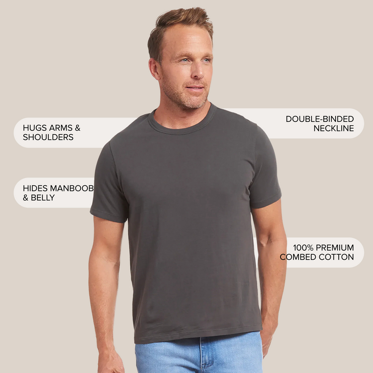 Men wearing Gris oscuro Classic Crew Driggs Tee