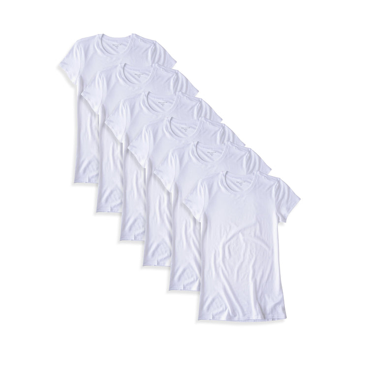 Women wearing White Fitted Crew Marcy 6-Pack