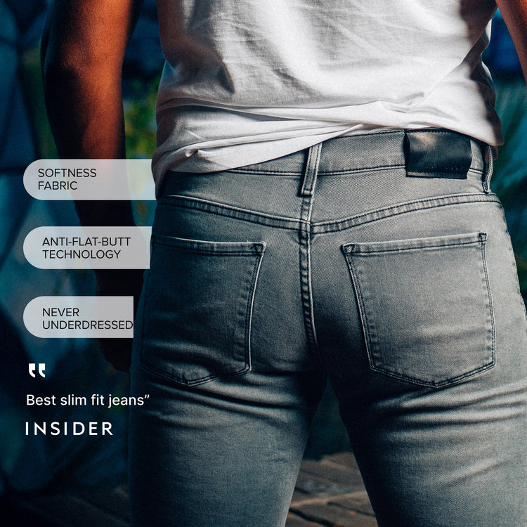 Men wearing Gris claro Slim Stone Jeans