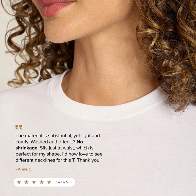 Women wearing Blanc Everyday Cotton Crew Tee