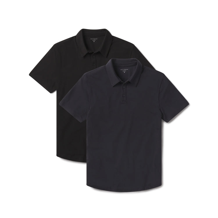 Men wearing Black/Navy Luxe Performance Polo 2-Pack