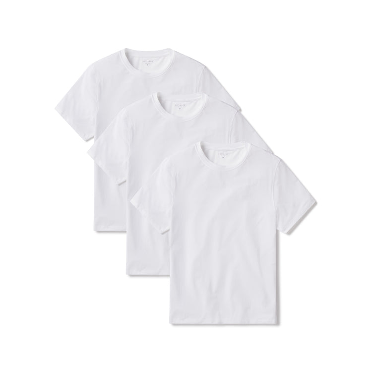 Men wearing White Luxe Stretch Tee 3-Pack