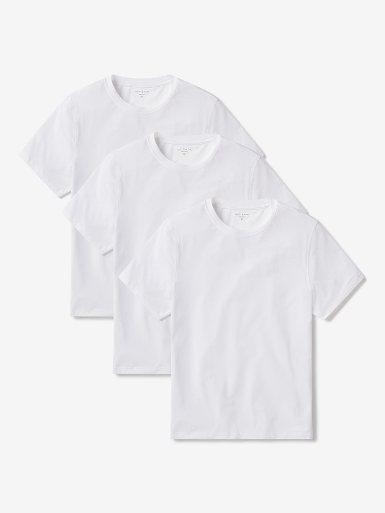 Men wearing White Luxe Stretch Tee 3-Pack