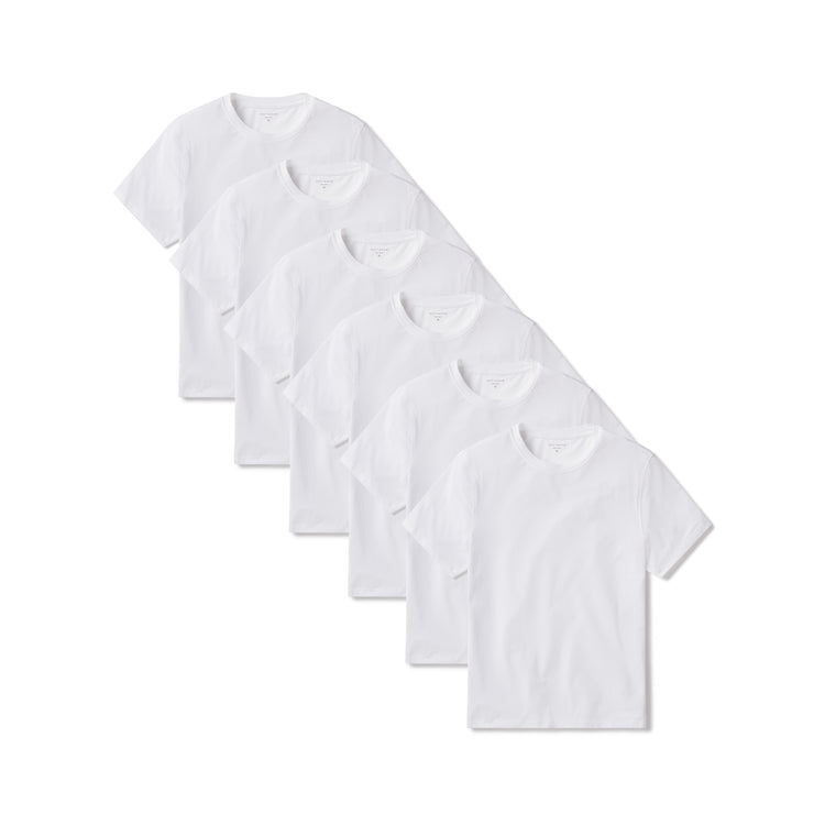 Men wearing White Luxe Stretch Tee 6-Pack
