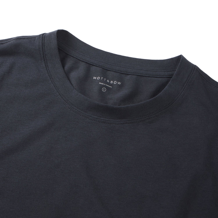 Men wearing Navy Luxe Stretch Tee