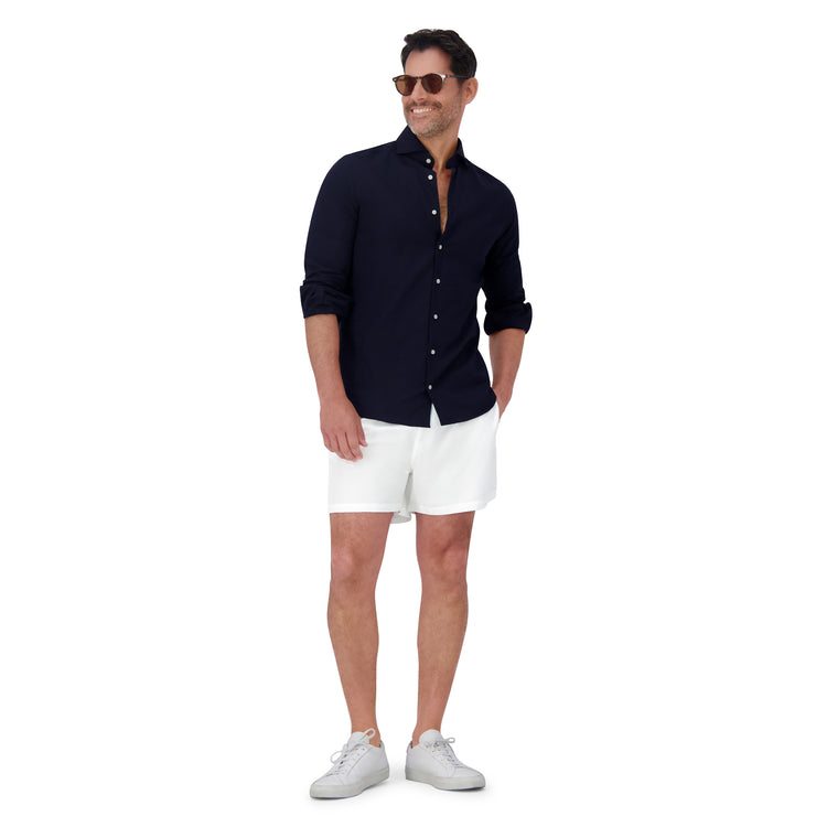 Men wearing White Swim Trunk