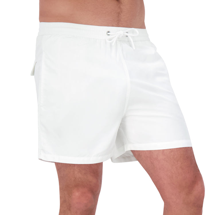 Men wearing White Swim Trunk