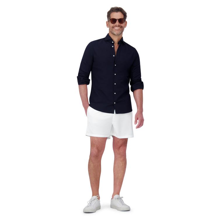 Men wearing White Swim Trunk