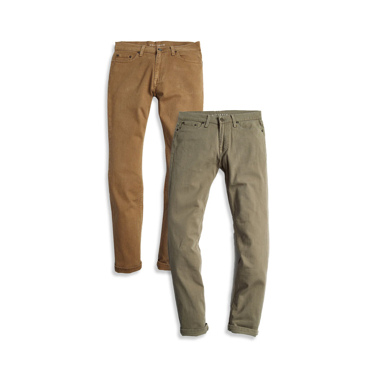 Men wearing Olive/Khaki Skinny Mercer Jeans 2-Pack
