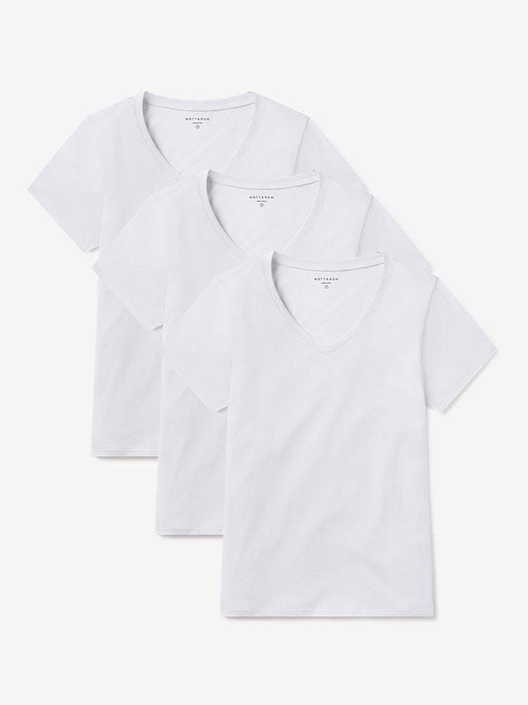 Women wearing White Relaxed V-Neck Marcy Tee 3-Pack