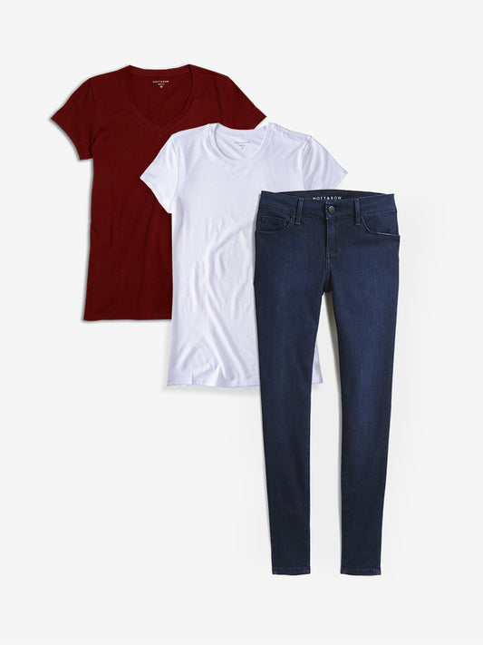 Bundle 02: 2 Marcy Tees + 1 pair of Jeans jeans