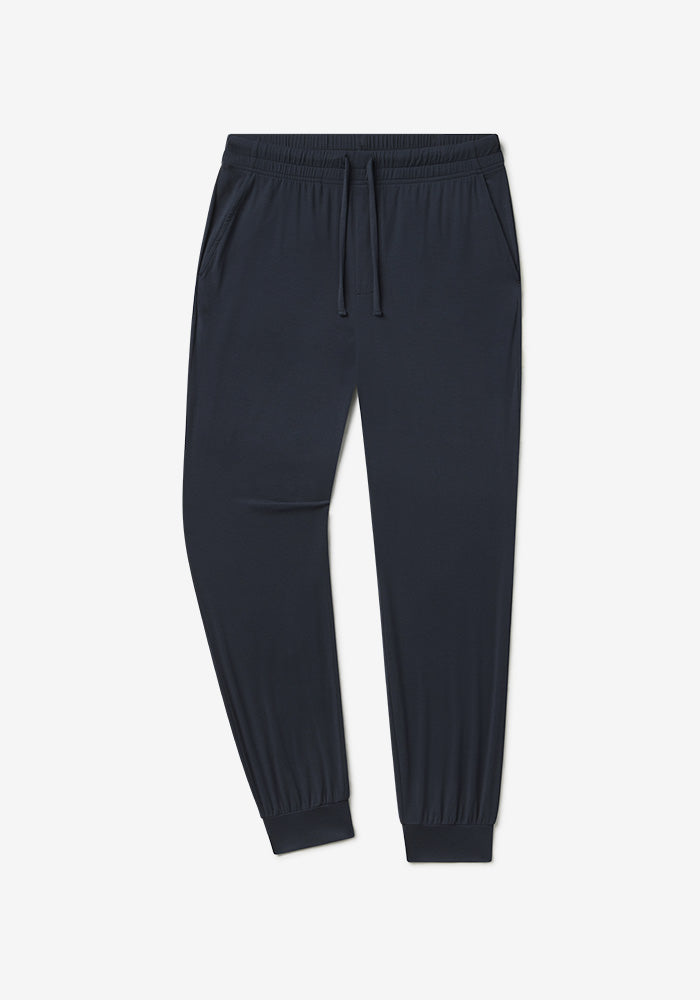 Women wearing Navy Pajama Pants
