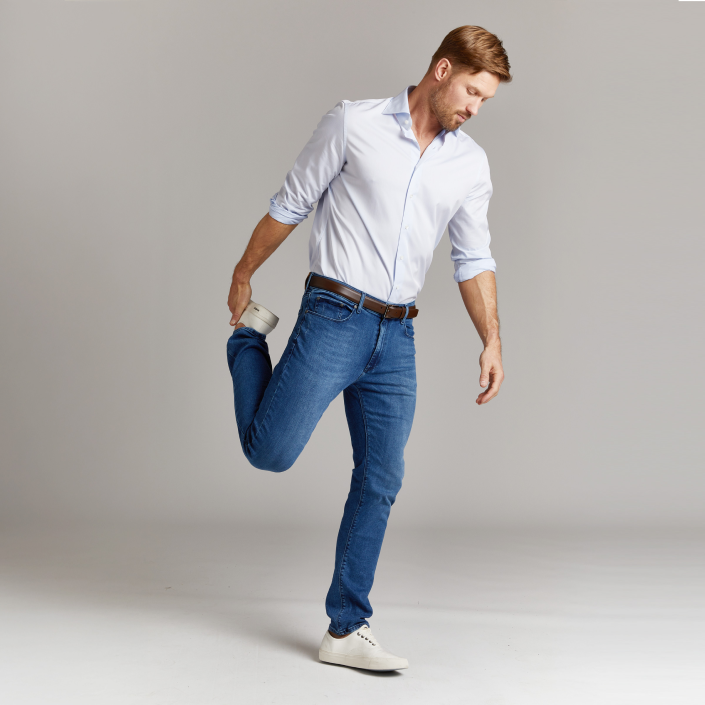 Men wearing Medium Blue Skinny Staple Jeans