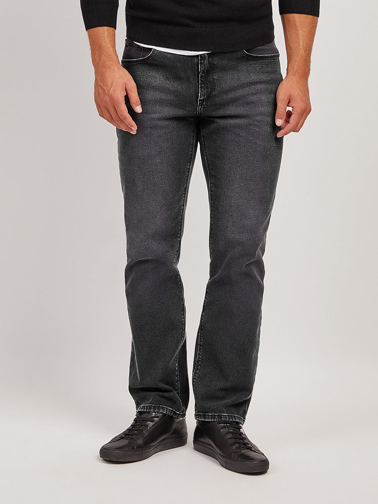 Men wearing Dark Gray Straight Allen Jeans