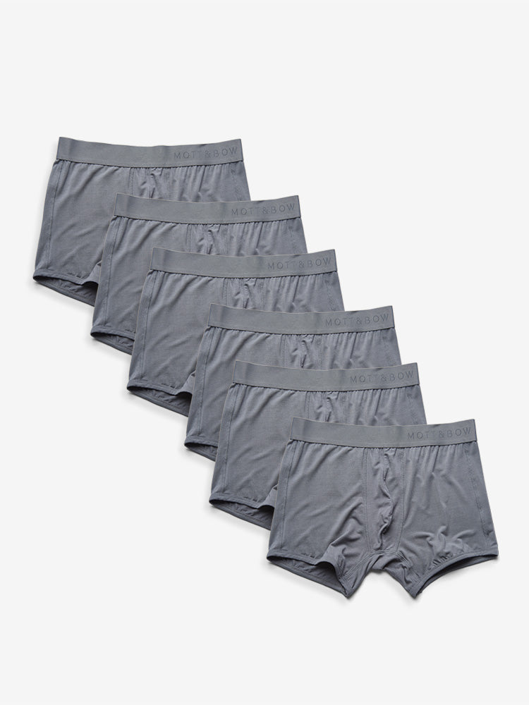 Men wearing Gray Trunks 6-Pack