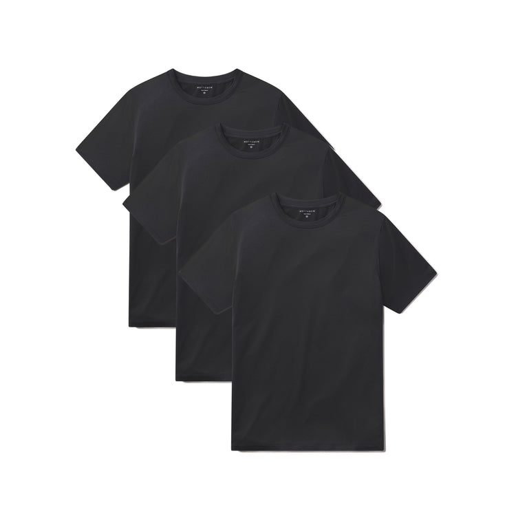 wearing Black Heather Tech Tee 3-Pack