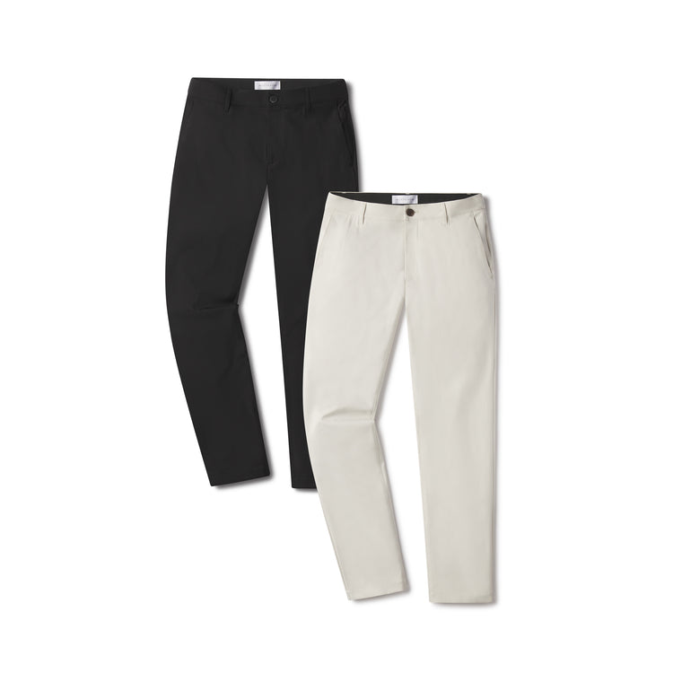 wearing Stone/Black Slim Tech Pants 2-Pack