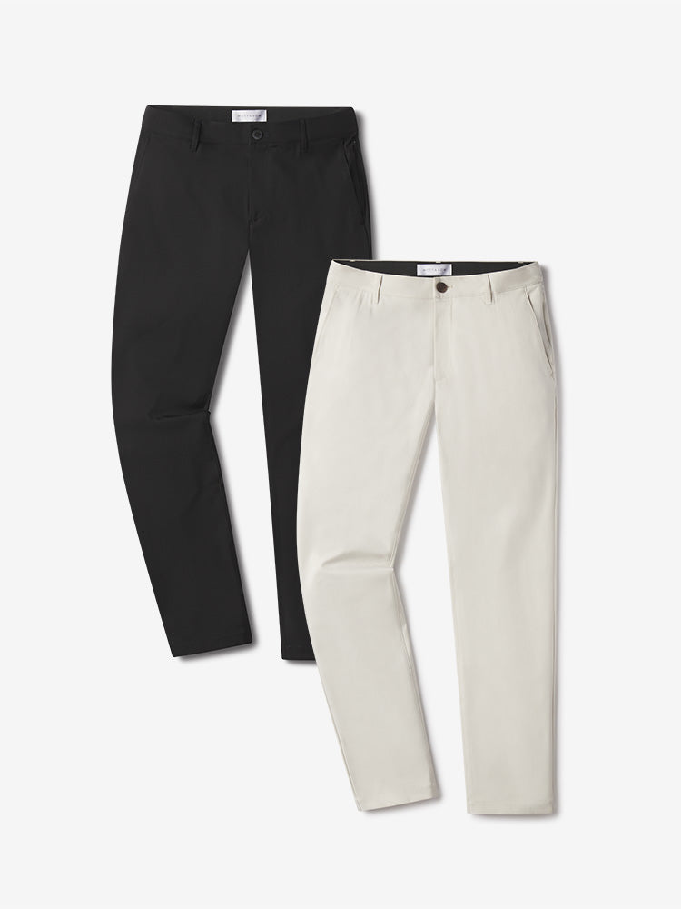 wearing Stone/Black Slim Tech Pants 2-Pack