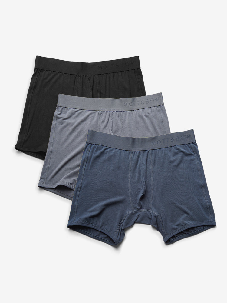 Men wearing Black/Steel Gray/Gray Boxer Brief 3-Pack