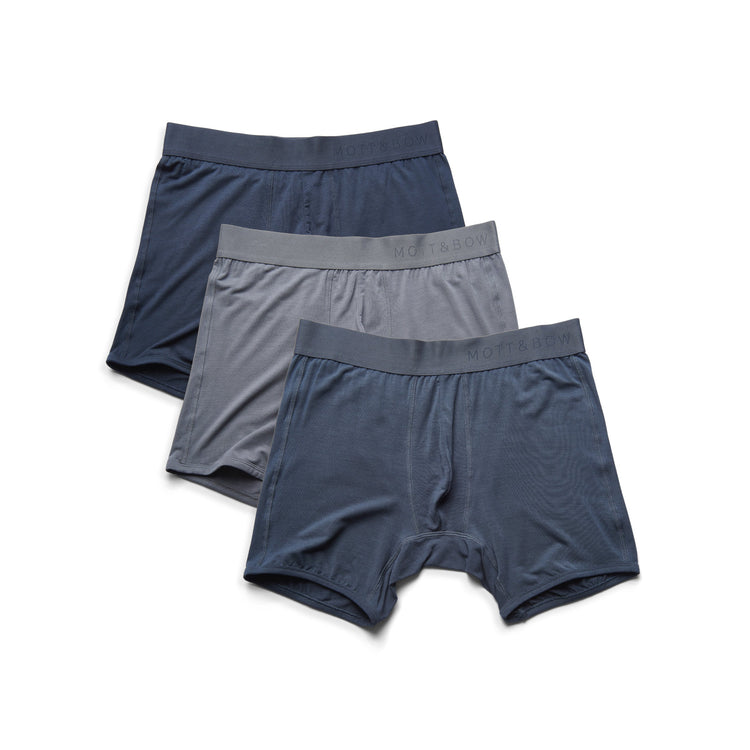 Men wearing Navy/Steel Gray/Gray Boxer Brief 3-Pack
