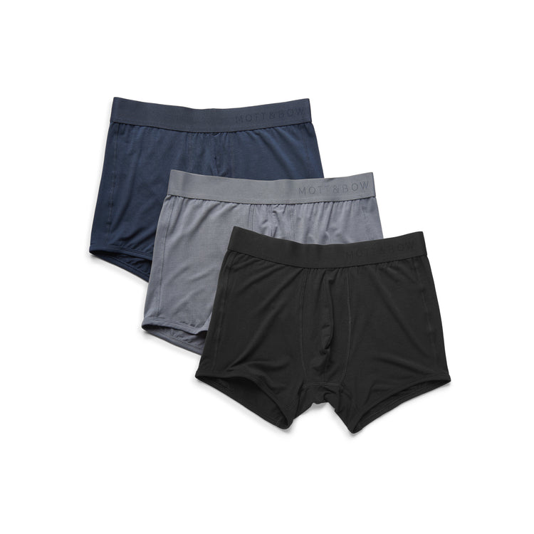 Men wearing Gray/Navy/Black Trunks 3-Pack