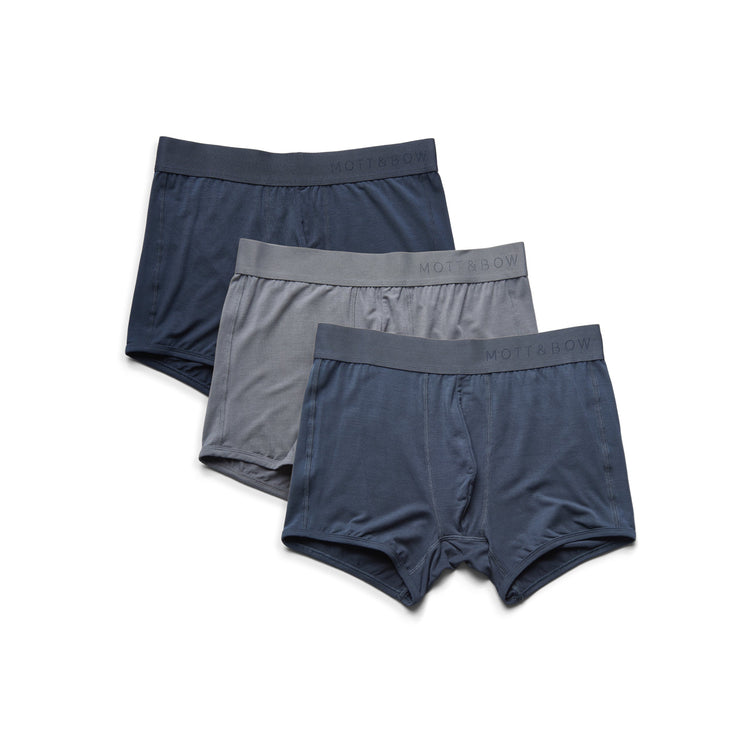 Men wearing Navy/Steel Gray/Gray Trunks 3-Pack