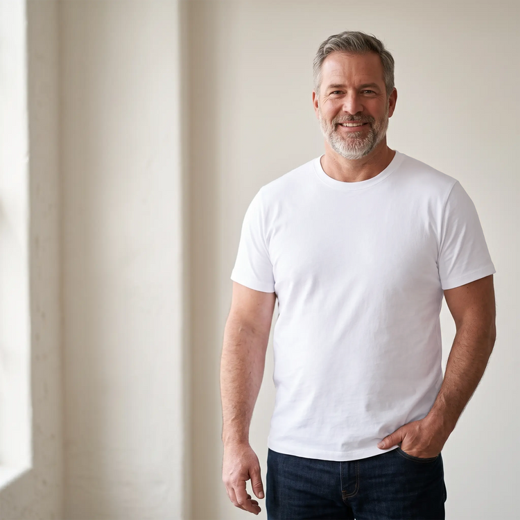 Men wearing Blanco Classic Crew Driggs Tee