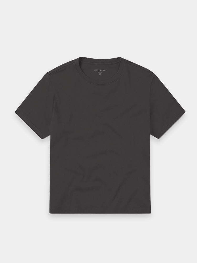 Women wearing Dark Gray Everyday Cotton Crew Tee