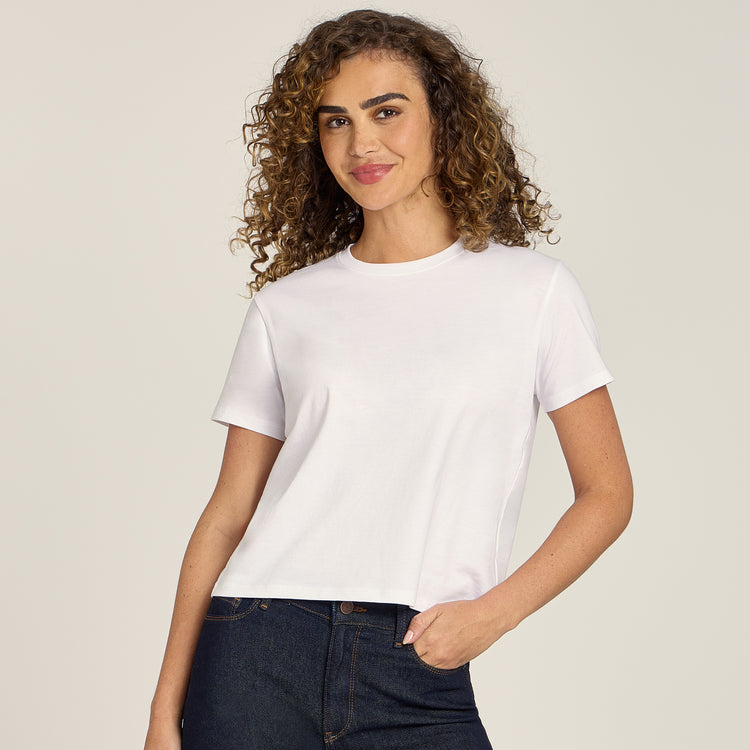 Women wearing Blanco Everyday Cotton Crew Tee