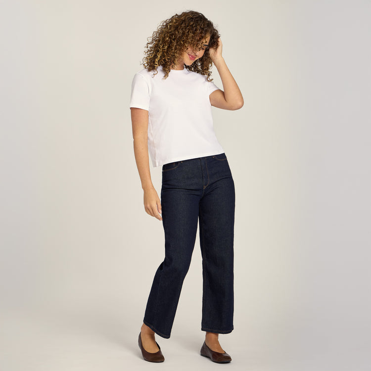 Women wearing Blanco Everyday Cotton Crew Tee