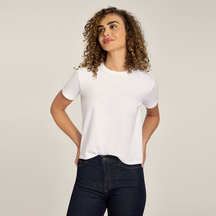 Women wearing Blanco Everyday Cotton Crew Tee