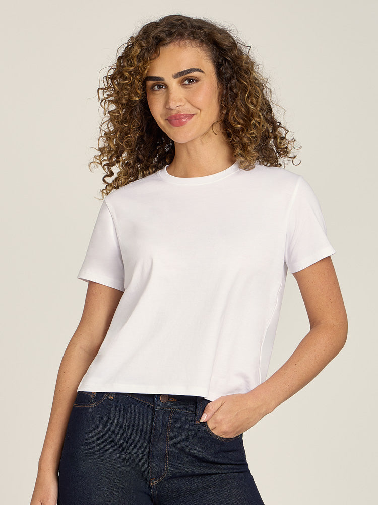 Women wearing Blanco Everyday Cotton Crew Tee
