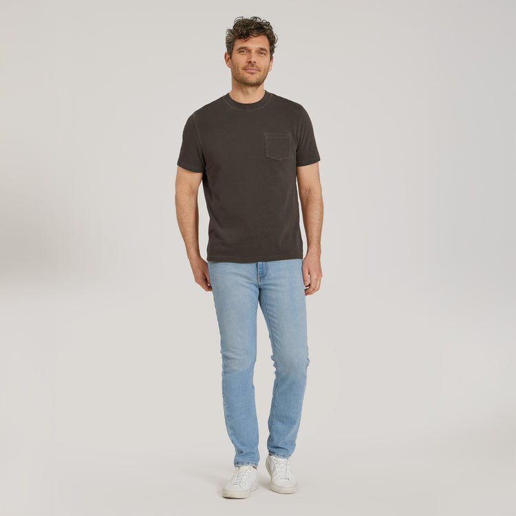 Men wearing Vintage Dark Moss Heritage Weighted Tee