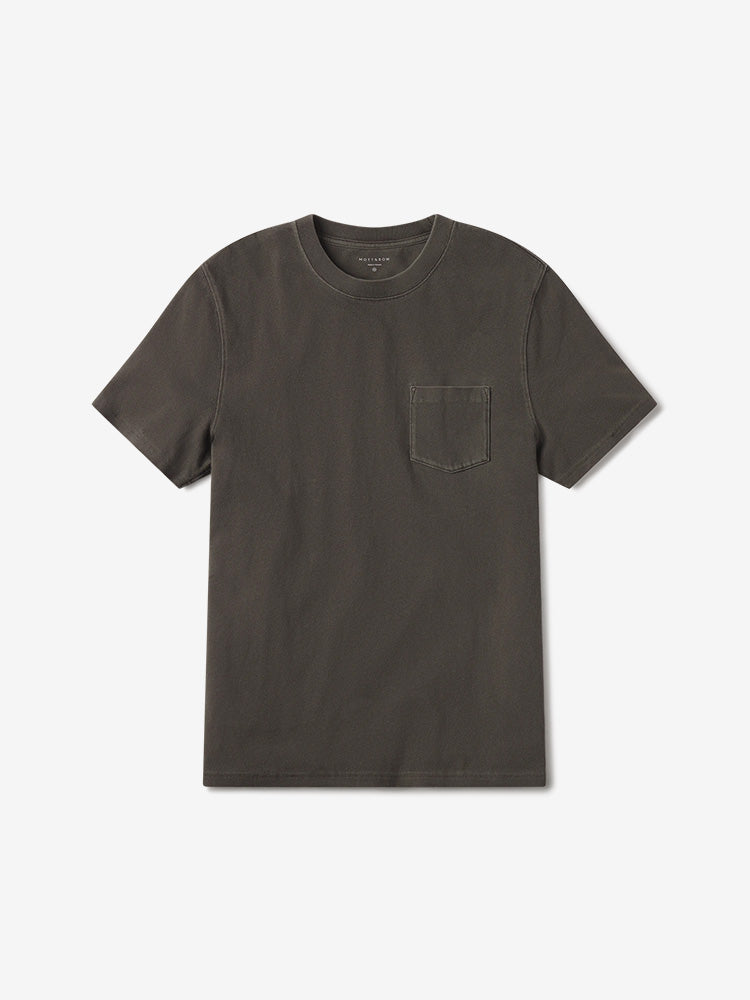 Men wearing Vintage Dark Moss Heritage Weighted Tee