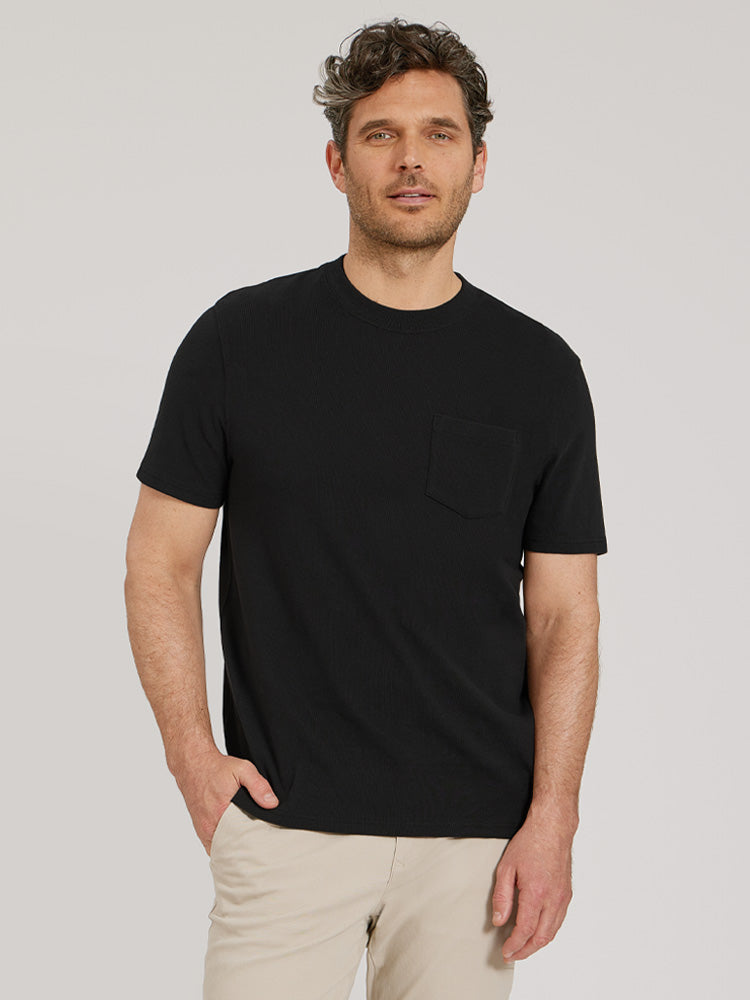 Men wearing Vintage Black Heritage Weighted Tee