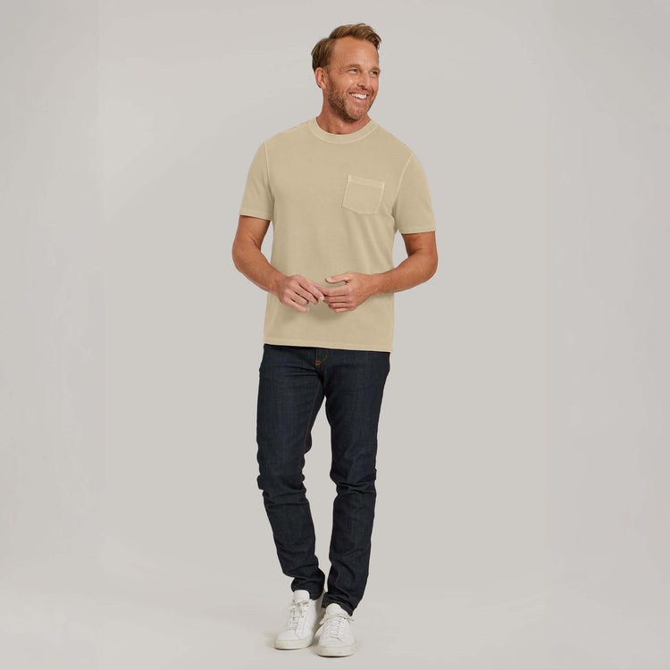 Men wearing Vintage Taupe Heritage Weighted Tee