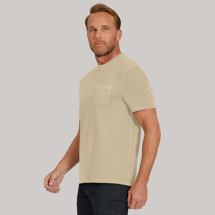 Men wearing Vintage Taupe Heritage Weighted Tee