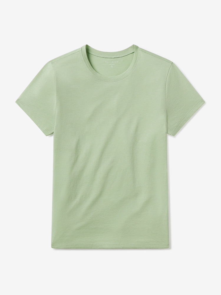 Women wearing Pistachio Fitted Crew Marcy Tee